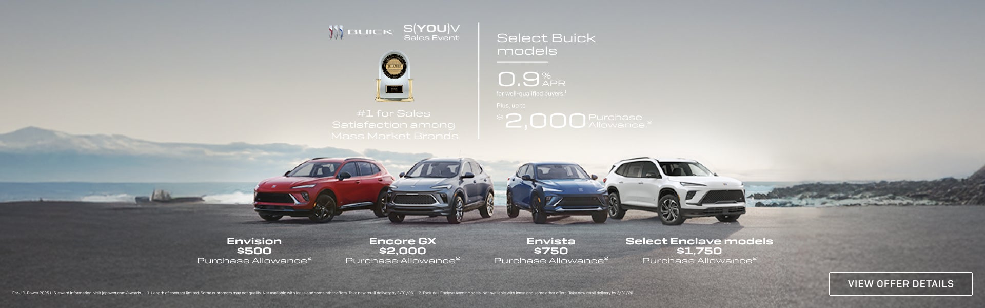 0.9% APR
FOR WELL-QUALIFIED BUYERS.1

Plus, up to $2,000 PURCHASE ALLOWANCE.2