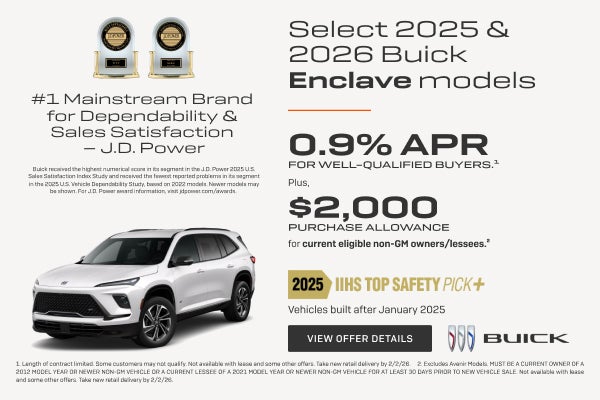 0.9% APR 
FOR WELL-QUALIFIED BUYERS.1

Plus, $2,000 PURCHASE ALLOWANCE for current eligible non-G...